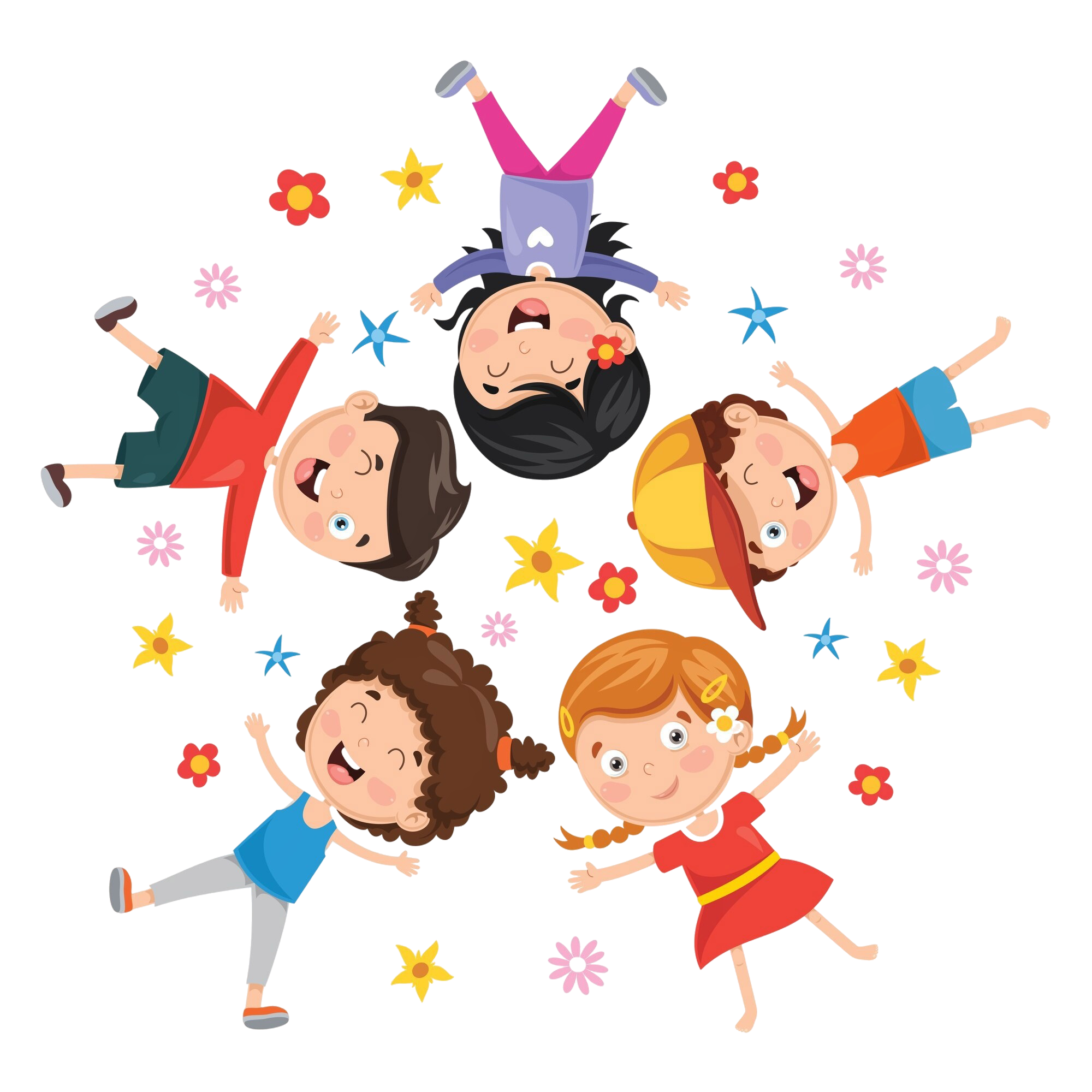 illustration children lying